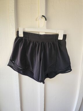 Lululemon Hotty Hot Lined 4" Black Active Running Shorts Size 8